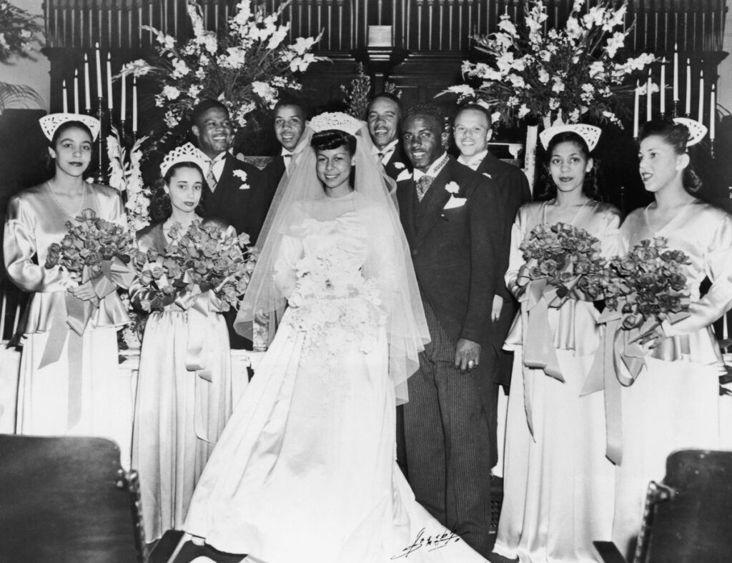 The wedding photo of Jackie Robinson and his wife, Rachel Isum