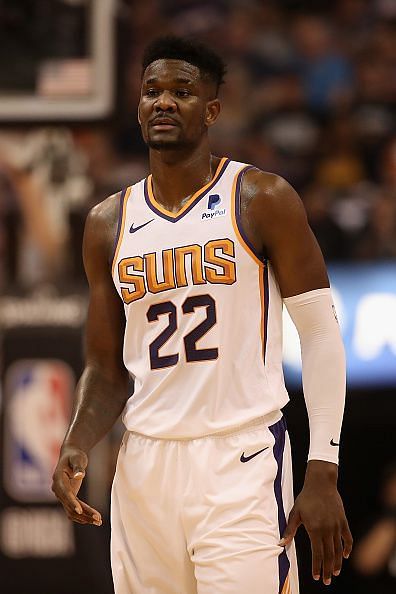 Deandre Ayton wearing the Phoenix Suns Jersey (Source: Sportskeeda)