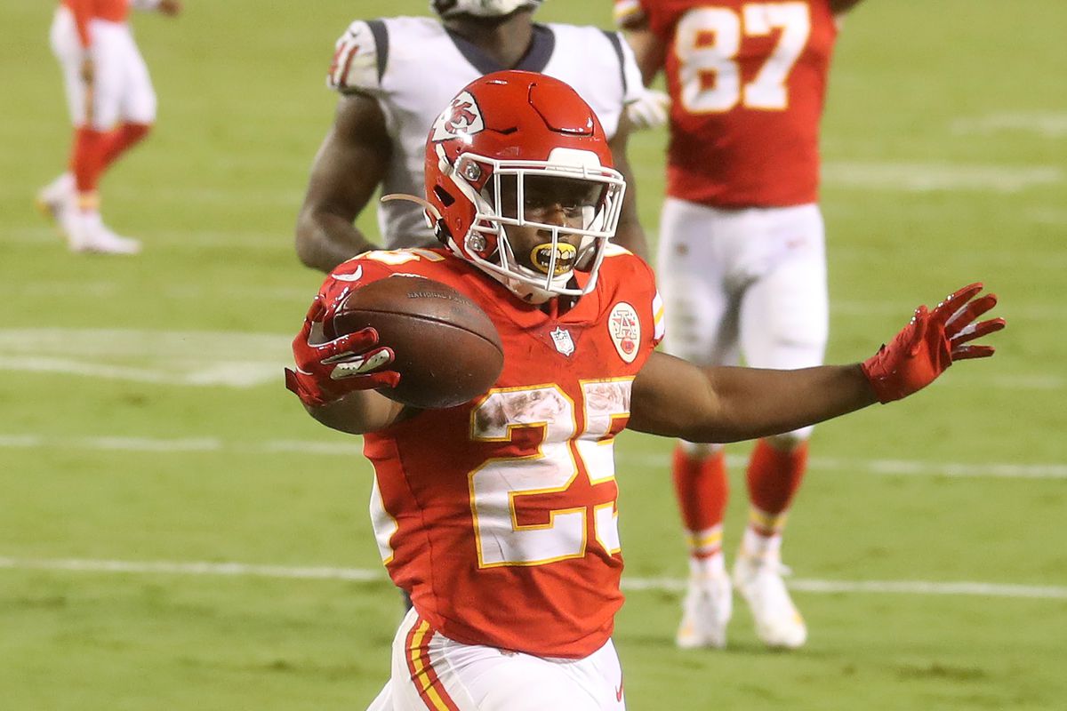 Edwards Helaire with the Chiefs in 2020