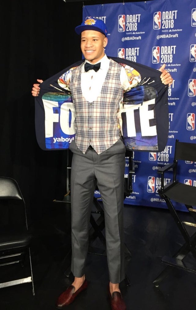 Kevin Knox Flaunting His Fortinite Suit