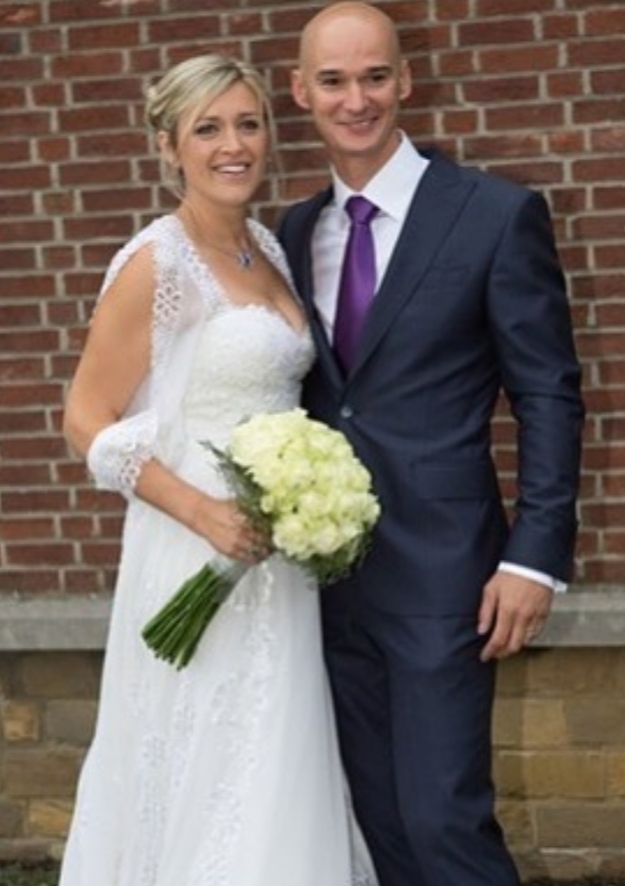 Stefan Everts and his wife at a wedding.
