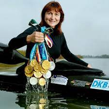 Eight-times Olympic gold medalist German kayaker-Birgit Fischer