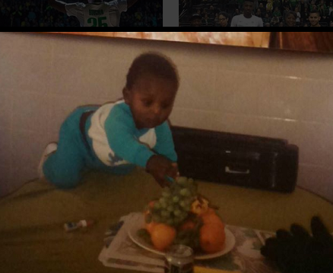 Chris Boucher in his early childhood. 