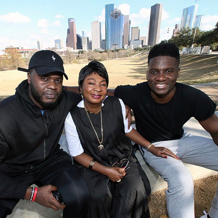 Clint Capela With His Mother And Brother