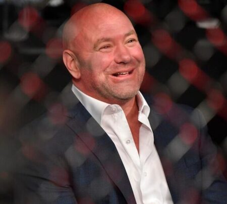 Dana White inside the UFC ring.