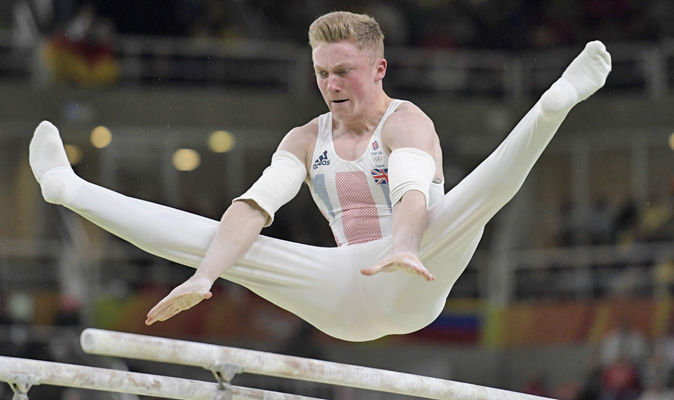 Nile Wilson showing off a stunt competing for his team in the 2016 Olympics (Source: Daily Express)