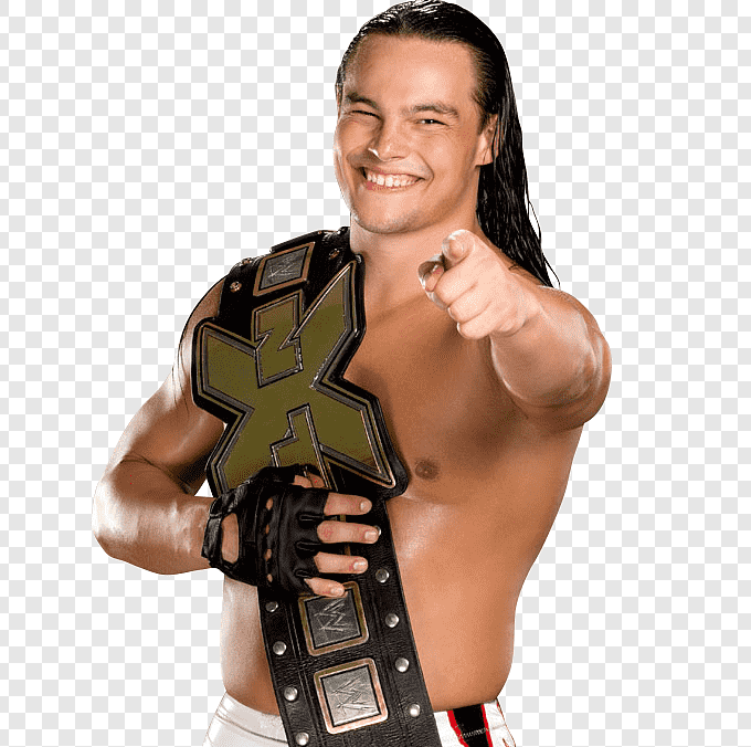 Bo Dallas with his NXT title.