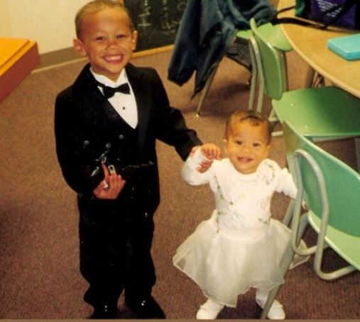 Jaxon Hayes with his sister