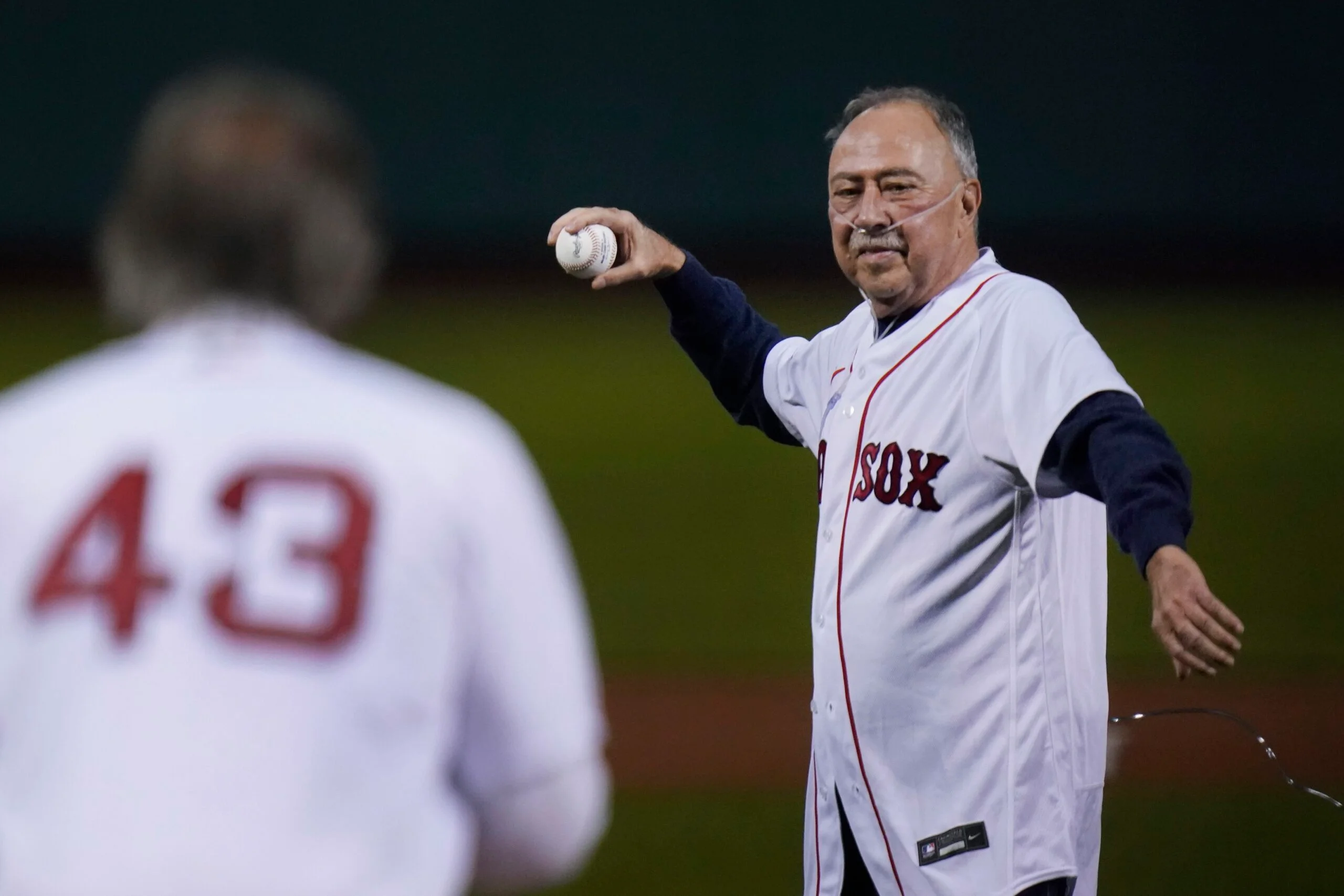 Jerry Throwing The Ball At Fenway Park