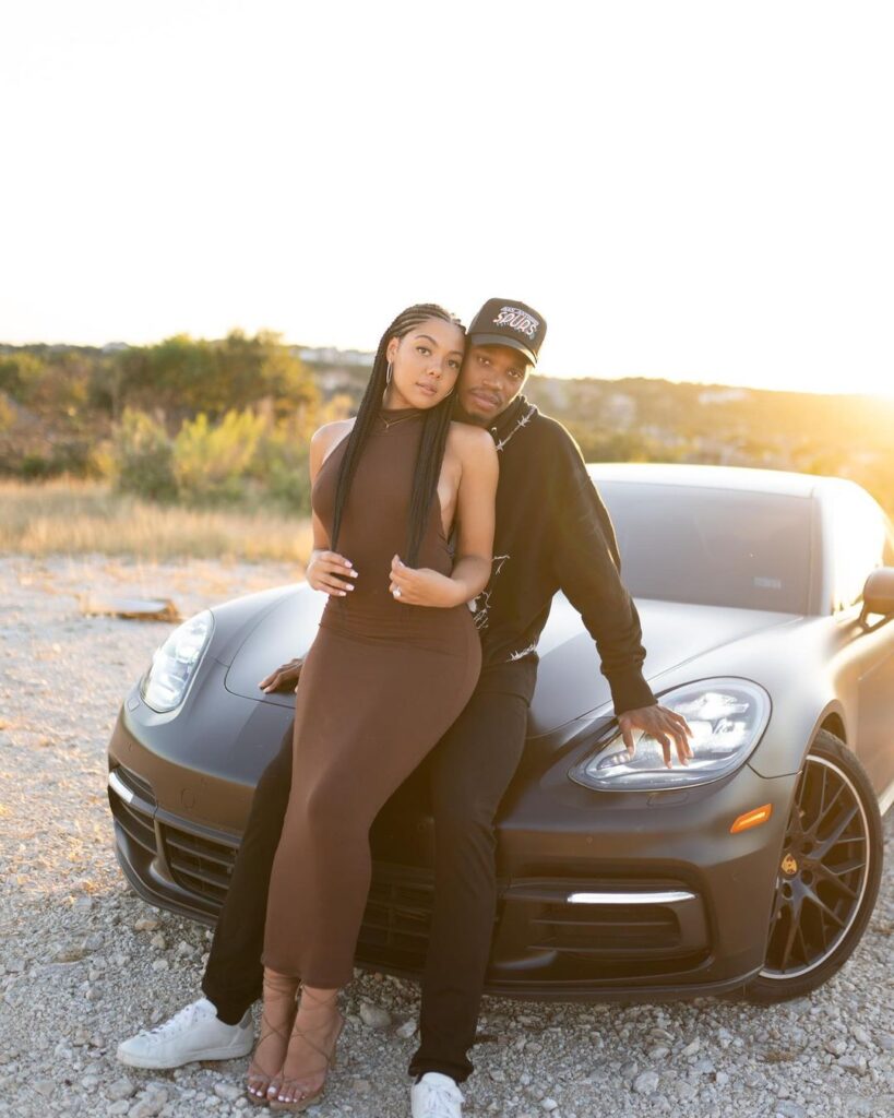 Lonnie Walker with his fiancee, Emily-Miller