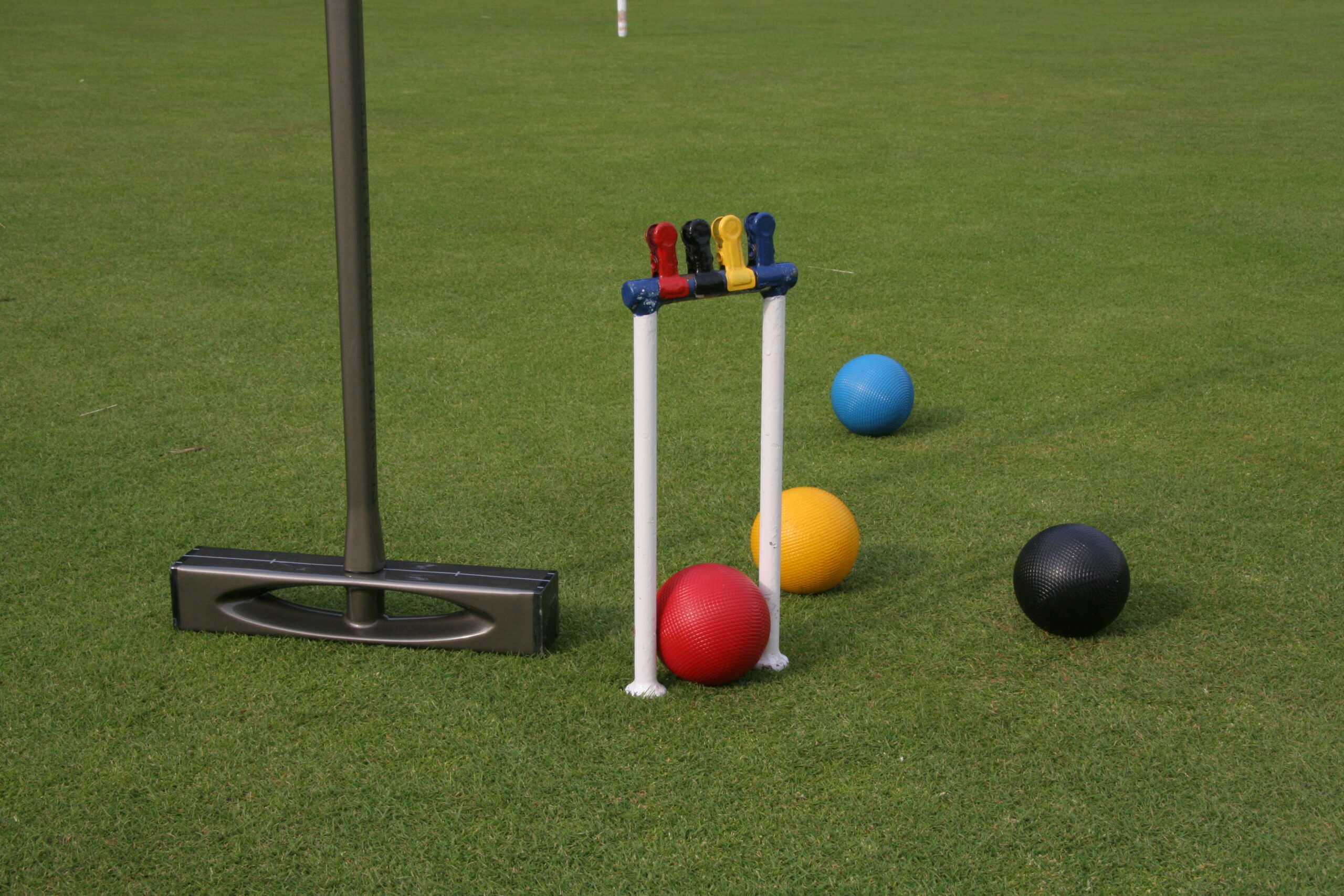 Croquet sports equipment.