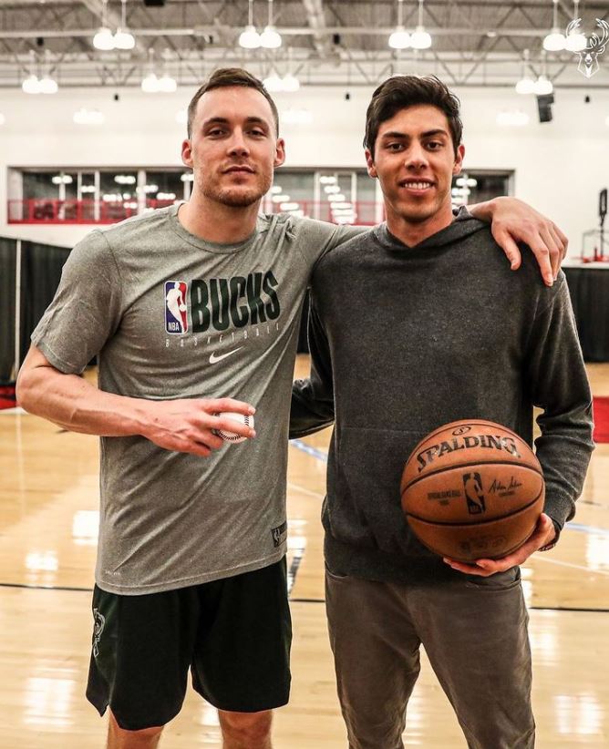 Pat Connaughton with Christian Yelich