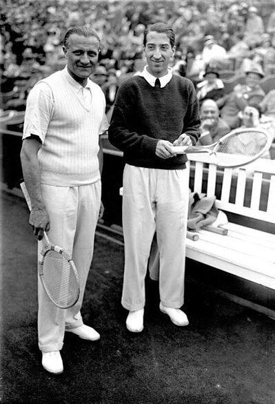 René Lacoste-right,Berlin,Tennismatch both are famous french tennis players