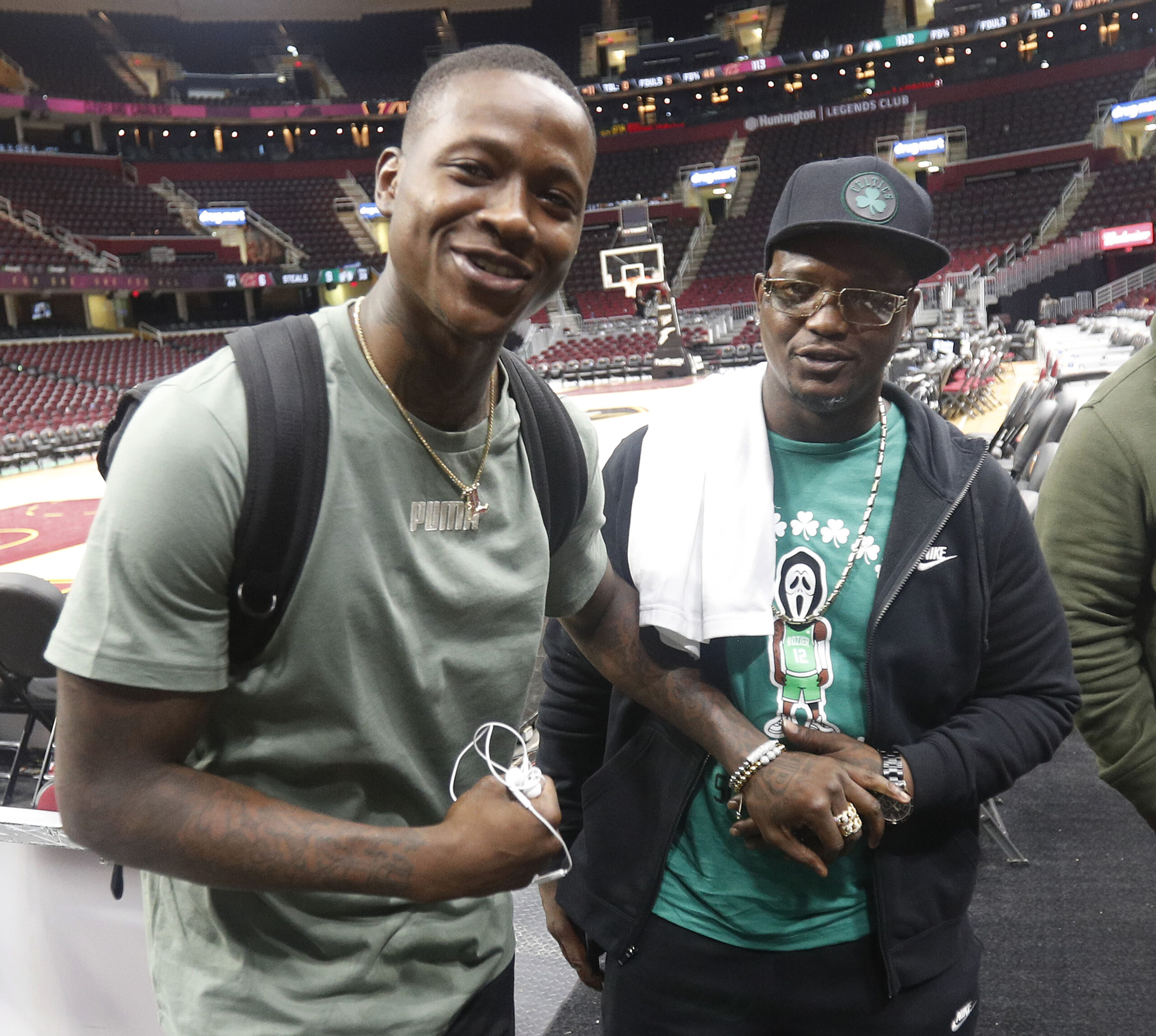 Terry with his father in the arena (bostonglobe.com)