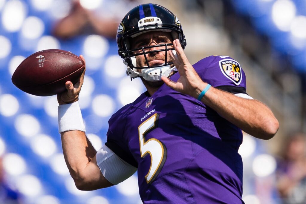 Baltimore Ravens QB Joe Flacco In Action 