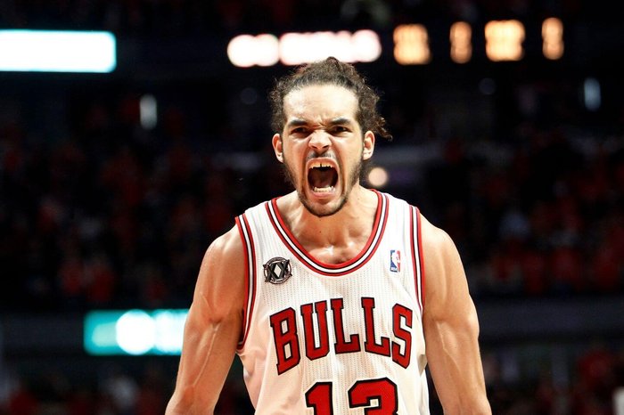 Joakim Noah Celebrates With The Bulls