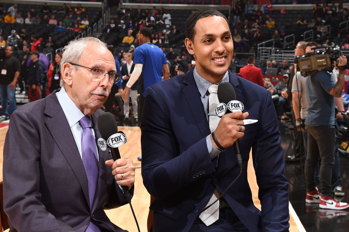 Ryan Hollins as a broadcaster in fox sports. 