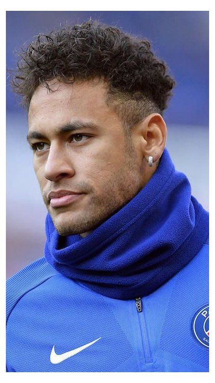 Neymar in afro hairstyle with undercut