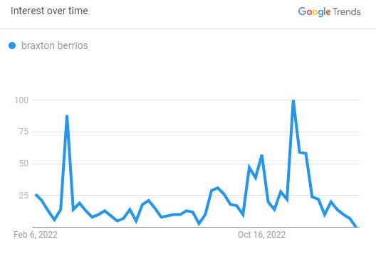 Braxton Berrios, The Search Graph (Source: Google Trend)