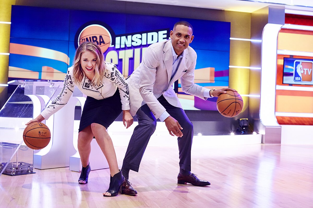 Grant With His Co-host In NBA Inside Stuff