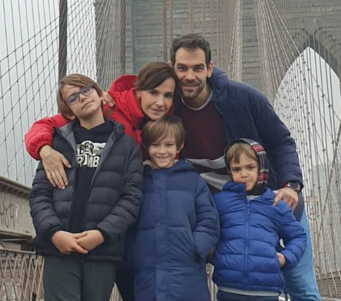 Jose Calderon with his wife Ana and his sons (Source: Celebrities InfoSeeMedia)