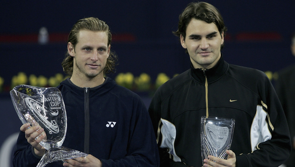 Roger and David after winning a match