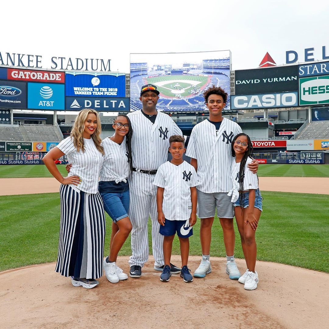 CC Sabathia with his wife and children 