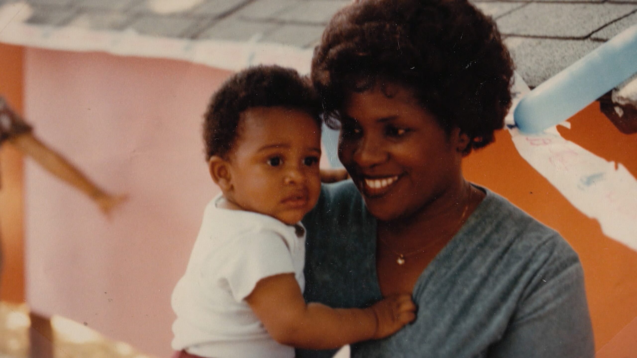 CC Sabathia with his mother when he was a child 