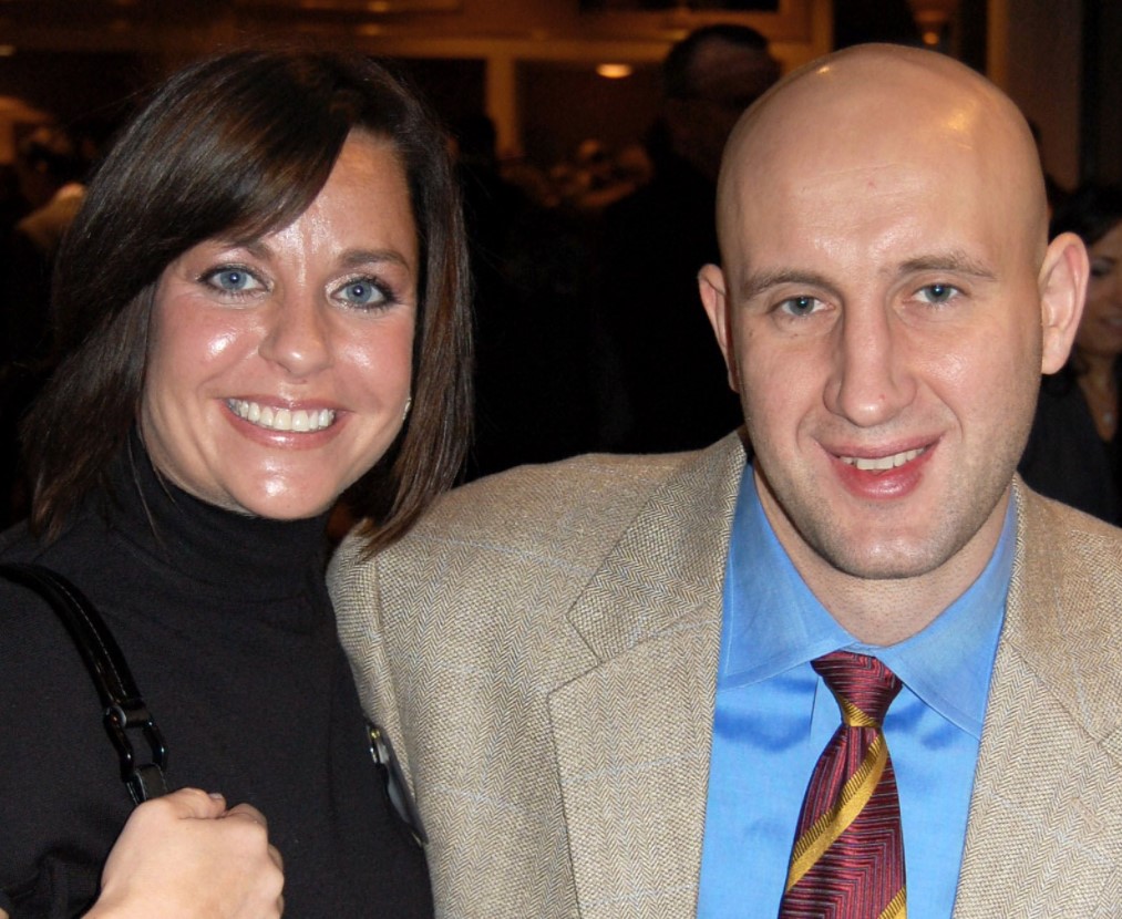 Former player Zydrunas Ilgauskas with his wife