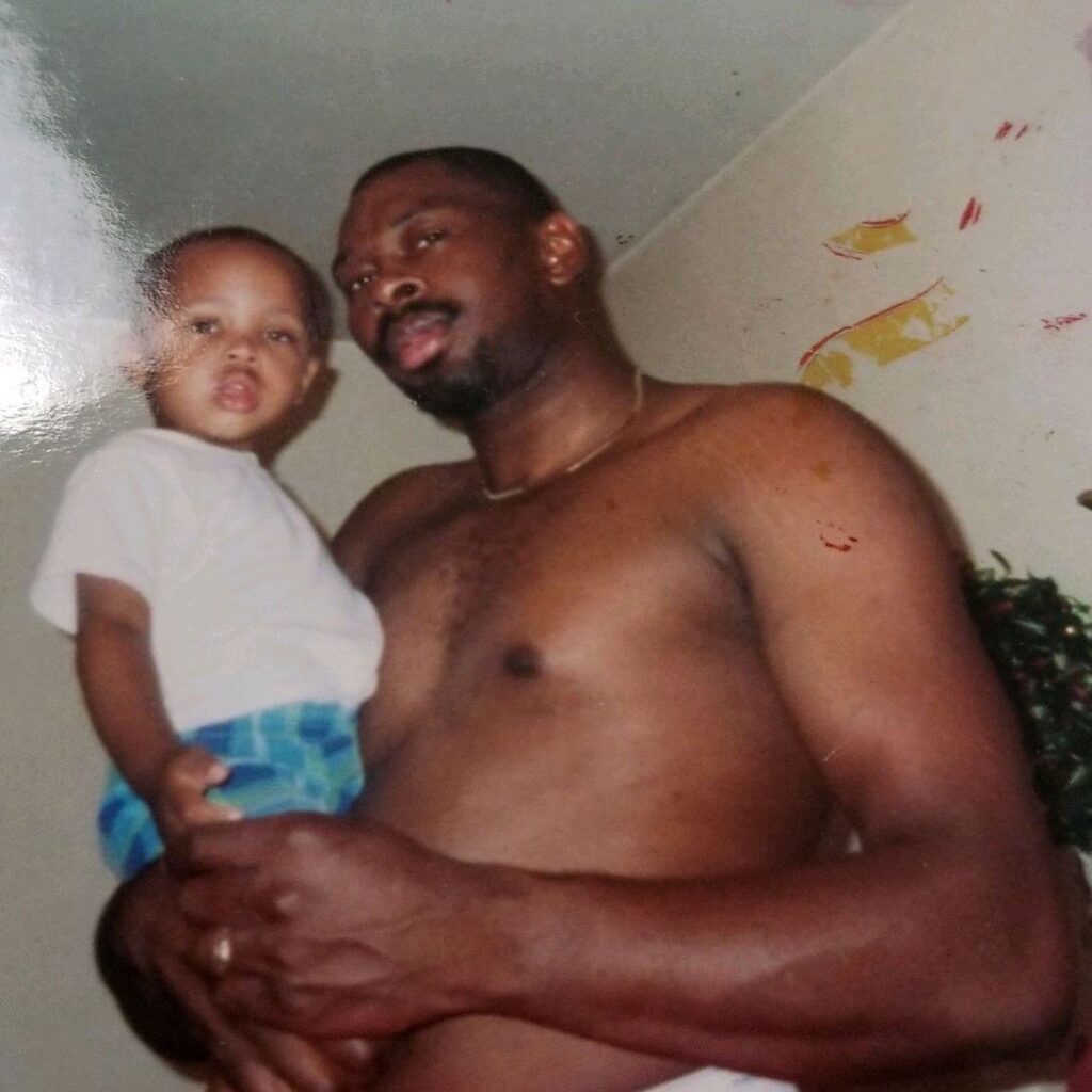 Brandon Ingram childhood picture with his father (Source: Instagram)