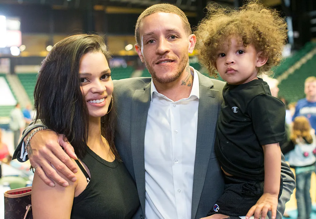 Delonte West with his Wife and Son 