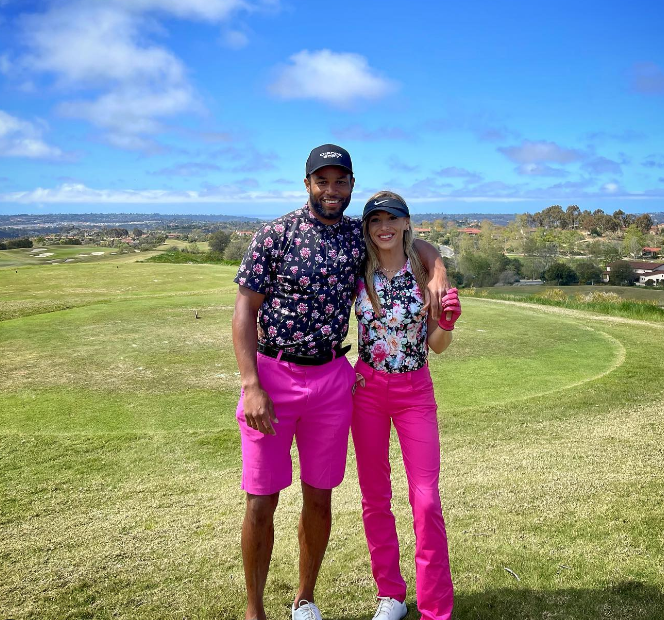 Golden And His wife Elise At Couple Member Golf Court