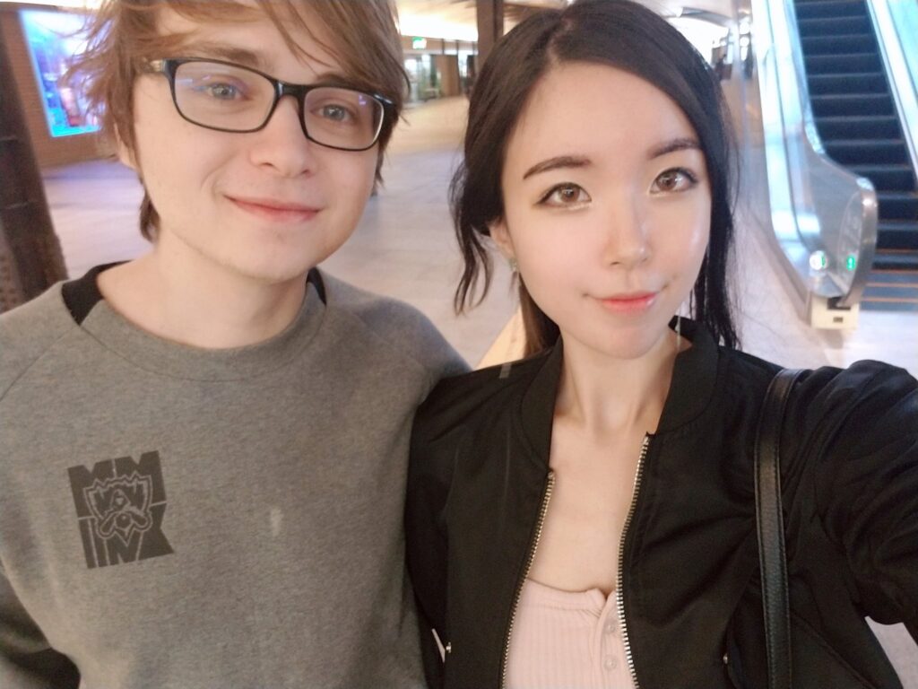 Gamer with his girlfriend