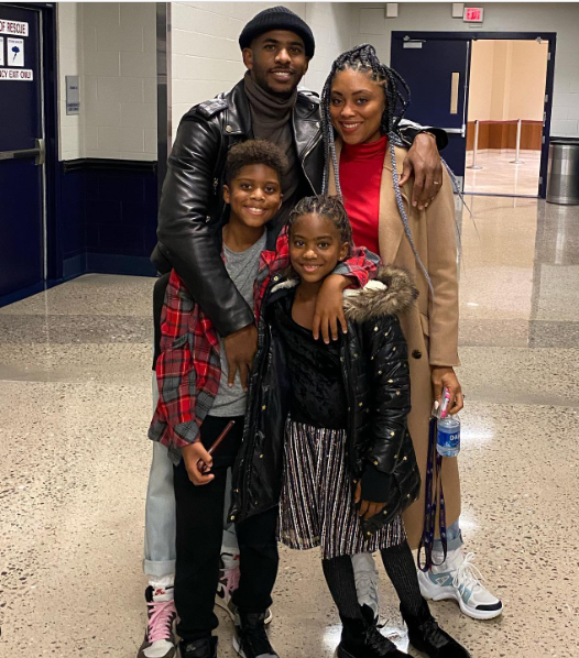 Chris Paul with his family