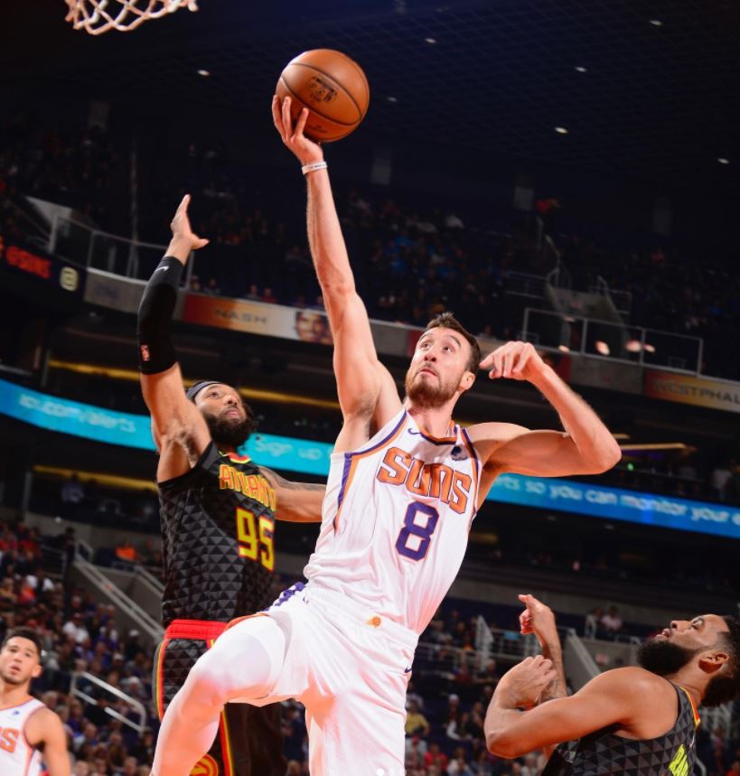 Frank Kamisnky playing basketball for the Suns