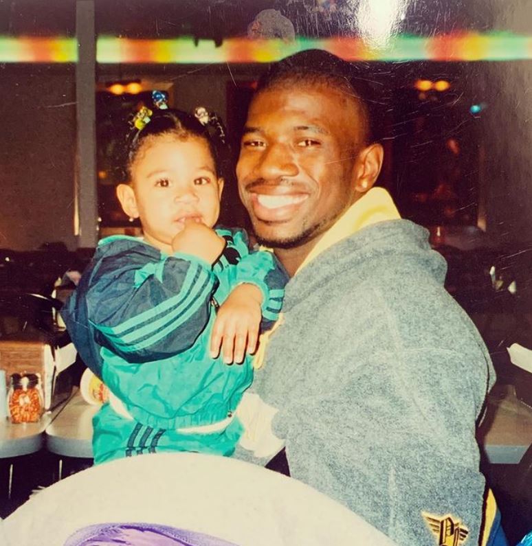 Jason Richardson with his daughter Jaela in the year 1999