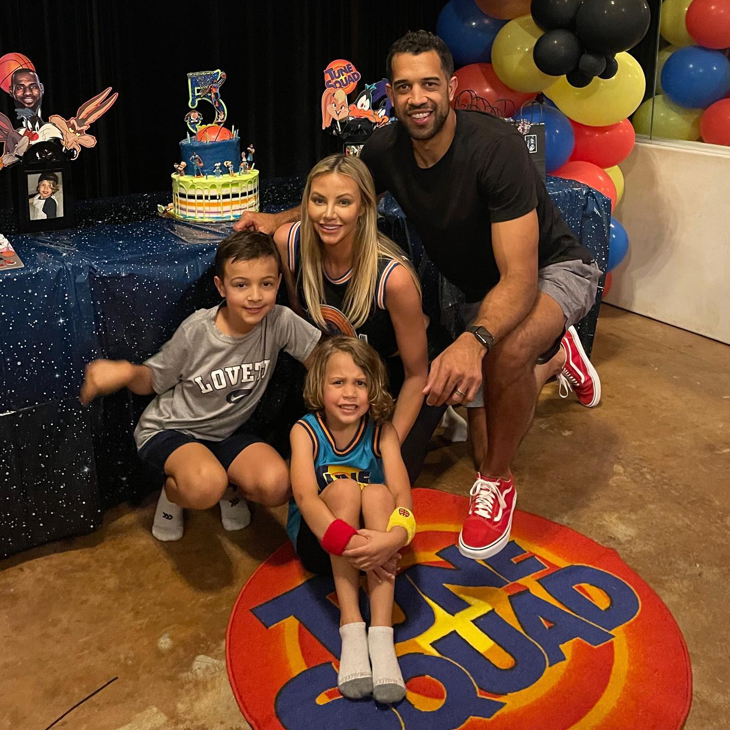 Landry Field with his wife and kids 