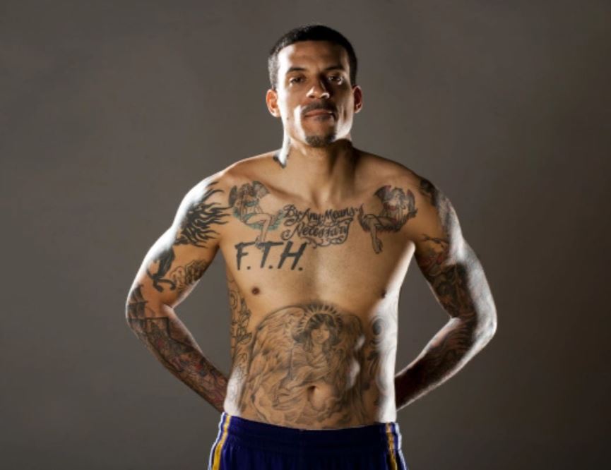 Matt Barnes' body is covered with tattoos