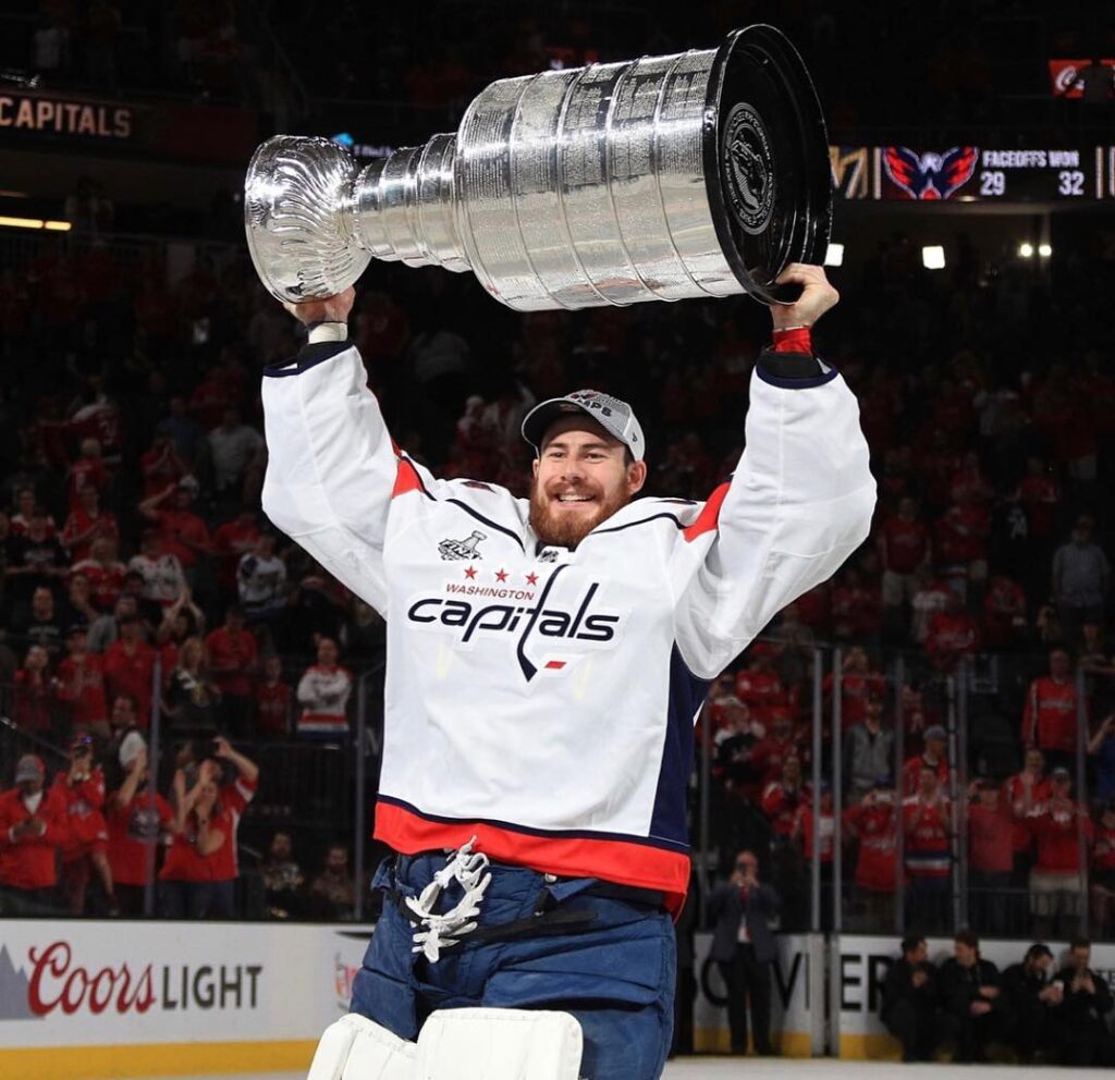 Philipp Grubauer with Stanley cup