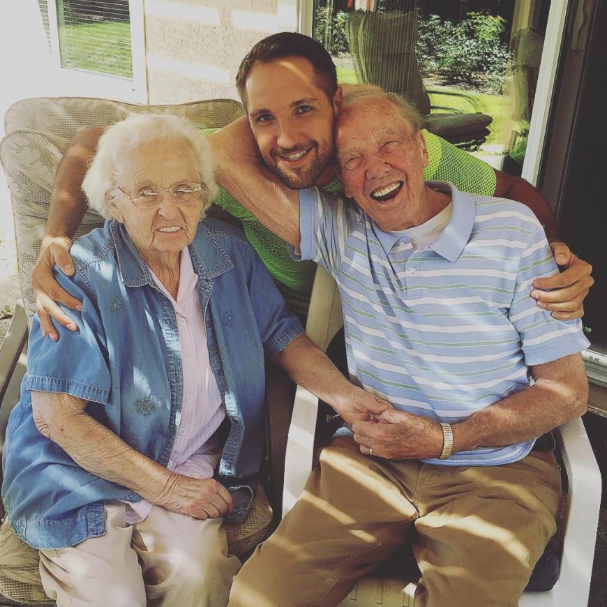 Ryan Anderson with his grandparents