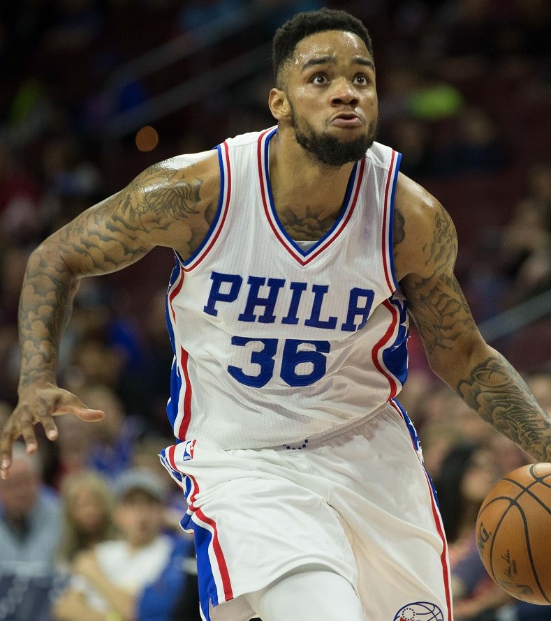 Shawn Long with the Philadelphia 76ers (Source: HoopsHype)