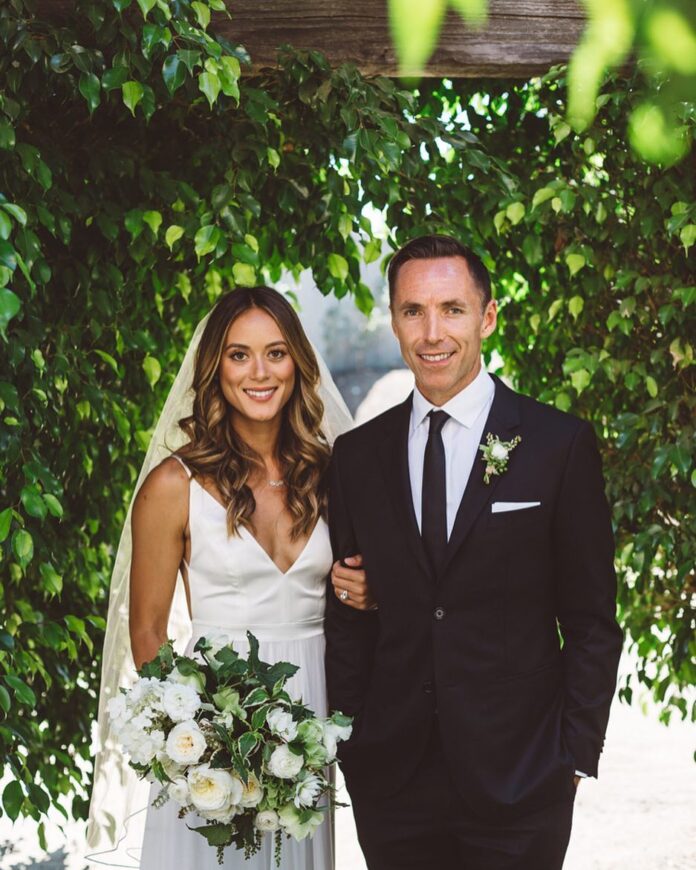 Steve Nash and his wife Lilla on their wedding day