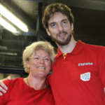 The player with his loving mother