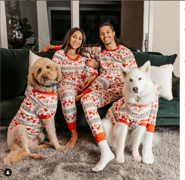 Damion Lee and wife Sydel with their baby and pets (Source: Instagram)