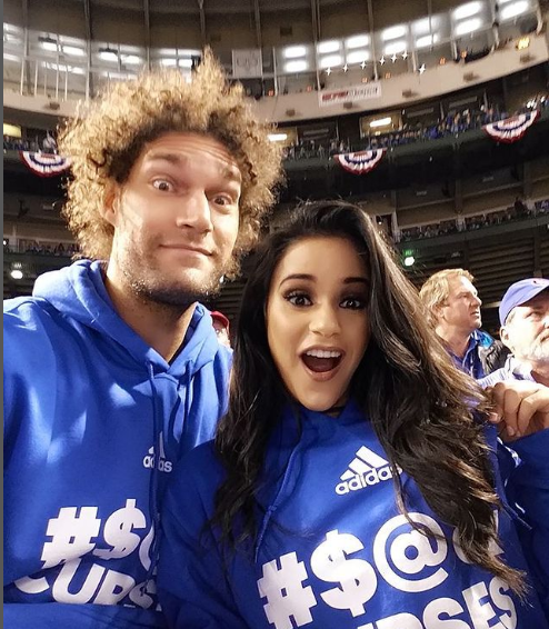 Robin And His Girlfriend Christine At A Baseball Game