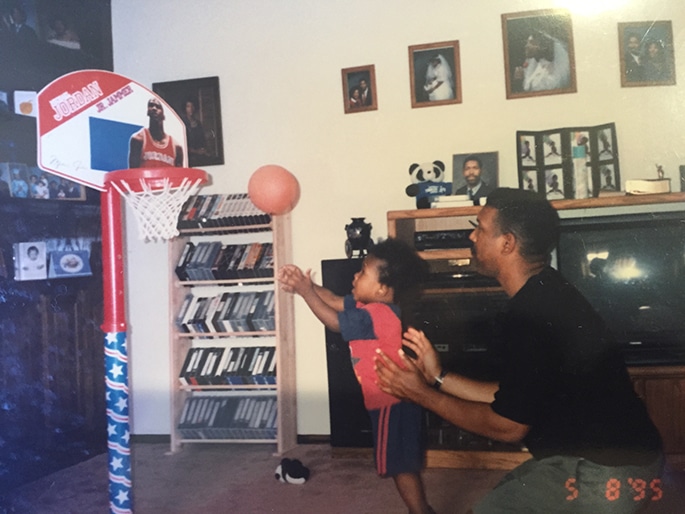 little Josh with his father