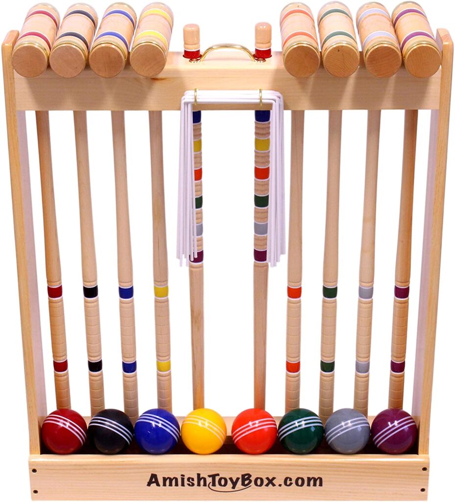 Amish-Crafted Deluxe 8-Player Croquet Game Set