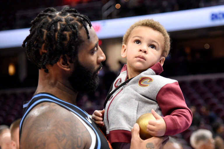 Andre Drummond with his son, Deon King (Source: people.com)