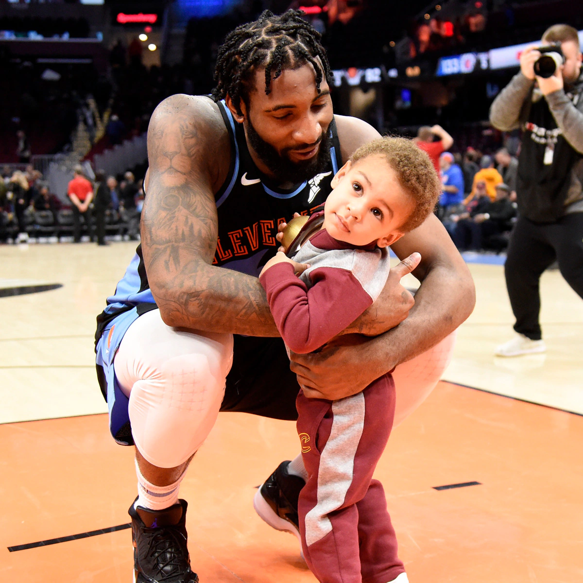 Andre Drummond with his son, Deon King Drummond (Source: eonline.com)