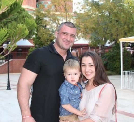 Andriy with his wife and son